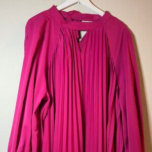 SHEIN Flounce Sleeve Tie Back Pleated Detail Reglan Sleeve Dress- Size 3XL Curve